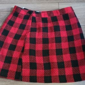 Black an Red Plaid Skirt